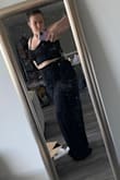 I bought this with the matching pants and it fits well and the fabric is soft and comfy - Nikole P.
