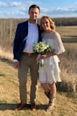 After having postponed our wedding due to Covid-19, we decided to have a private and intimate ceremony at my parents home on our original date. It's very fitted around the "belt", great quality and so flattering!! It fit the occasion perfectly! - Larissa