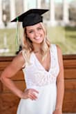 Needed a pretty white dress for grad photos and it looked great! The crochet at the top came undone in a few spots after washing so I just cut them off and it looked fine! - Lydia D.