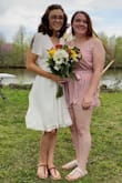 I was skeptical about ordering this dress for my small Covid wedding because of its 4 star rating, but this dress was beautiful! It fit true to size, looked exactly like the picture- only thing was I did safety pin the top together so it wouldn't be such a deep V. - Zoey M.