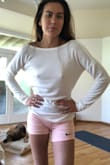 Love that I can wear this to lounge around the house or dress up for an afternoon lunch with the girls. The white is a bit shear so my breasts to show a bit- but my long hair covers it up so I don't mind- if you don't want your nipples poking through you'll want to wear a bra :P - Naga D.