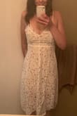I am wearing it for my elopement as we have to postpone our dream wedding due to COVID! Can't wait to show it off to my fiancé! The pic doesn't have the straps adjusted so it's slightly loose around the bust in this picture. - Sarah L.