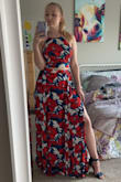 Got this for my upcoming vacay but decided to return it. It was too long, even in heels, for my 5'9" self. The top is adjustable which was a pro but the skirt was too long. - Samantha A.