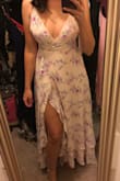 This dress is so cute. I originally ordered an XSmall based off some of the reviews but had to return for a small instead and it's perfect! Can't wait to wear it! - Alexandria D.