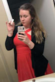 Bought this dress for sorority rush and I absolutely fell in love with it! Doesn't show sweat and its very comfortable! Even with heels it's not too short. Looks great by itself or with a cardigan! Very versatile! - Cheyenne G.