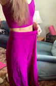Initially, I ordered an XS but exchanged it for a S because the waist of the XS pants left no room to spare in case I wanted to eat or drink at an event or night out. I just received the S today and I'm disappointed that the pants are way too big. They hang on my hips below my naval and the crotch is halfway to my knees. The top is laced as tight as it will go, too. Really wanted to love it but I guess this one isn't for me. - Jaclyn S.