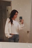 I absolutely love everything about this pullover. I have a long torso and this is the perfect "long crop" I wear it with jeans or leggings and it is SO comfy. It's nice and loose, the perfect oversized feel in the sleeves, with comfortably material. - Becca K.