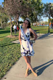 Ordered this dress for my senior homecoming, and it was perfect!! I am tall and slender so I did have to take it in by half an inch on the straps, but after that, it fit great. The material was thick but breathable and looked expensive. Got lots of compliments :) - Daina B.