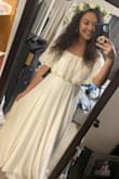 This dress is perfect! I bought it because my wedding got postponed due to COVID-19, and I needed something for a small intimate ceremony. The fit was just right. The material is great quality. The only thing that is an issue is that it's too long, but that doesn't bother me because I'm short and most everything is long on me. - Ariel B.
