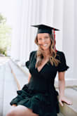 Loved the style of this dress! It was perfect for grad photos! Simple but has some fun elements with the ruffles on the bottom and sleeves. The dress is slightly short - I am almost 5'7" and had to be conscious of when I bent over. Overall, pretty great for its price! - Virginia M.