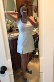 This dress is for events for my sorority and it fits perfectly and the material is the best. So comfortable. Fits true to size - Jacqueline H.