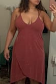 Fabric is butter-soft. I ordered an XS as people mentioned it runs large. I'm happy with the fit. The fabric in the front seems to be "doubled layer" (but still light) for protection but the back part of the dress can be see through if you prefer to go commando. I noticed some people had some side boob going on (I did not), but that may have been because their dress was too big. - Alessandra B.