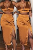 Bought this top with the matching skirt; going to need some taking in from a tailor but I wouldn't size down. Can't wait to wear it out! - Gaelle B.
