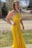 I bought this dress for my bridal shower and I loved it! And so did everyone else. It even brought tears to my fiances eyes. 
The dress fit perfectly except for the length. It's quite long but it just needs to be hemmed. Other than that, everything was great. I love the colour, the fit and the back! - Alix A.