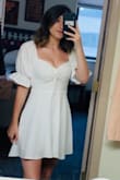 This dress was perfect! It was a super light and flowy material and very comfortable. I loved the puff sleeves and skater style and wore it for grad photos. Would purchase again in different colors. - Selin Y.