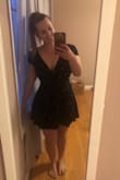 I'm obsessed with this dress. I's so flattering and cute. You can dress it up or down. Unfortunately I had to return it because it runs small and I couldn't zip it up. I wear a medium and large is currently sold out. I have an alert set because I NEED this dress!!! - Caroline S.