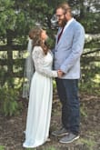 My Husband and I decided to have a quarantine style wedding and I needed a dress within a week. I ordered this dress and was amazed with the quality of the dress and the fast shipping! My measurements are exactly a medium, however it was still a tad large. I think a small would have been a little too snug. Being only 5'2" I knew it would be long, so that was not unexpected.
I have received so many compliments and would suggest this dress and company to any future bride. - Mackenzie W.