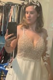 Love this dress! The beading is gorgeous. It is a little heavy but that was expected. Fit is great, I wanted a little breathing room but it is a tad long. I am planning to see in a bra (or just cups). For the price, it is a STEAL! - Marisa S.