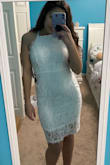 This is the third dress that I have gotten from lulus and returned that was super tight on my thighs but left a big pouch on my waist. I have A curvy body but this dress hides my shape It's super pretty I wish It fit well to compliment my body. - Mary A.