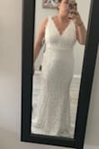I ordered multiple dresses for small wedding ceremony after wedding was postponed. This dress was very cute, flattering and comfortable but ended up wearing another dress that felt more like a wedding dress. - Alexandra J.