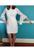 I bought this dress for my college graduation a year from now. I originally ordered this dress in Large, following the size chart, but it was too big. I exchanged it for a Medium and it's a perfect fit! It's form flattering yet not too tight, and very comfortable. My only critique is that it is a bit transparent, even when I wear nude underwear, so I'll be adding a slip before I wear it in public. That being said, it's a wonderful dress and the sleeves are absolutely adorable! - Zelda S.