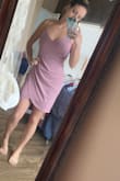 Such a flattering dress! Gives great curves, I'm pretty small and this makes me feel great. Perfect for a date night dress. Also, didn't need to wear a bra with this. Enough support! - Peyton