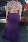 So I have actually ordered this dress before in blue, but in the skater style for attending weddings. I am in a friends wedding in October and we were allowed to pick our own dresses out as long as they are purple and long. Not only did I get this dress on sale, but the fit is perfect and the back is beautiful! (Might have to work on my bow skills). I am rather short though so alterations will be done to the length. Super happy with the quality! - Megan B.