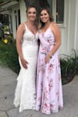 This is absolutely my favorite dress I have ordered from this site. I got it to wear for a May wedding outdoors. I knew I wanted something long and flowy but I wanted the top to be strappy since it was 90 degrees that day, and this dress was perfect. Its a wrap dress so you can make it as tight or as loose in the waist as you want. The material is super high quality and the dress is lined, so no undies flashes here! I did have to get the dress hemmed because even with four inch heels the bottom of the dress was dragging on the ground, but the extra investment in the tailor was worth it because of how good this dress looks on. I got so many compliments on this dress and felt so confident while wearing this. Hoping I can find another excuse to wear this! - Hailey R.