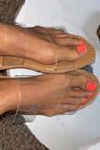These fit me perfectly! The only thing that's just slightly off is the second strap is a little big but I have awkwardly narrow feet.
 My feet look squished but I promise they're not lol - Tracy A.
