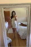 I bought this dress for my bachelorette! It's perfect! Classy but a little bit sexy too. Classic! I can go bra-less in this, no problem! The material is nice and thick so no see through issues! - Virginia S.