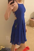 Really cute dress! The back is actually really hard to get into (still not sure I closed it right!) but that makes it unique and also adjustable to get a great fit! Great for twirling and I really want to go dancing in it! - Tiffany T.