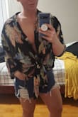 perfect over a swimsuit, with a statement belt, or tied in the front with some jean shorts :) - Kayla F.