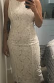 I love this dress! If I didn't find another dress (floor-length) this would've been my option for a courthouse wedding. Very nice fit (not too tight) and comfortable. I felt a bit taller in it even though it ended mid-knee - Mara B.