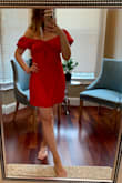 Loved the color and details on this dress, however it looked kinda pajama night gown on me very shapeless. You will also have to steam before wearing as it came creased and wrinkled in the bag. It has a zipper on the back but I didn't need it because it was so loose - Emily K.