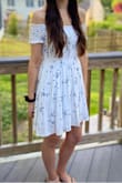 This dress is all around wonderful. Although it's white, it isn't see through at all. I was also a little concerned about it being too short but it is honestly the perfect length (I am pretty short with a short torso though so keep that in mind). The material wrinkles easily but psh who cares-a lil wrinkle never hurt nobody! It fits well, is extremely flattering, and wow I couldn't be happier! Big fan(: - Jessie S.