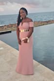 The dress was beautiful and fit great. Received several compliments all night. - Diane C.