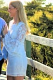 I wore this dress for my engagement pictures! I got so many compliments! It wasn't see through which was a plus! Just wear nude underwear. Definitely Recommend!! - Cathryn M.