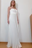 The dress is perfect. It fits, the material is soft to the touch and thick enough so one can't see through. I will enjoy wearing it. - Raluca R.