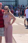 This striped jumpsuit is great for any occasion. I wore it on a super hot day and was still comfortable. It shows off your curves and is still modest and fun to wear. It is comfortable and cute all around! - Gabby H.