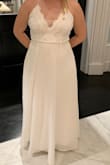 I love this white chiffon dress! I wore it for my sorority preference round (ignore the lace my house mother had to sow over the cleavage) and it was comfortable and gorgeous! I love the way it moves when I walk and the lace bodice is super cute! - Gabby H.