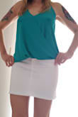 Nice stretchy fabric that really hides the side fat of your hips and lifts up your bum, this denim skirt is a must and you can pair it with a lot colorful tops. - Karla J.