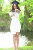 I bought this for graduation pictures with a pair of their white and tan heels and I loved it. I run small up top but have larger hips and butt do the bottom was a little snug but it still looked classy and stylish. - Jayden M.