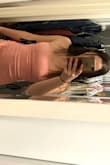 I bought this pink dress for Prom. Although I could not have prom this year, I did love the dress. I think if you have smaller boobs like me, you might not feel as secure but the dress fit my hips, butt and waist really well. The color is as seen in the picture. Also, for someone who is shorter like me, the dress was a little longer than how it appears in the image. You might need to take the bottom in an inch or two. But, I would recommend for sure. The material is great too but does scrunch in places a little. - Lena B.