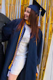 I loved the dress to wear for graduation! The arms were so flowy and pretty and definitely the best part of the dress. The length was perfect but the stomach area was a little loose on me but I wouldn't change the size. - Bianca C.