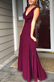 Very flattering fit and color. The material hung nicely and the lace up back made the dress. Of course it was long and needed to be hemmed, but that was to be expected. Very happy with my purchase! - Karen B.