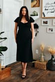 When I saw this dress I knew I had to have it - I love the a good midi dress and the puffed sleeves added extra chic. I was so excited when Lulu's had the 50% off sale and I quickly decided to purchase this dress. I immediately put on the dress and was pleasantly surprised! The material isn't see-through, it was the perfect length, and I love how you can dress it up or dress it down. The only downside is that it fit kinda weird around the bust area so watch out for your chest! - Jessica S.