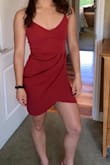 The color of this dress, the sizing, and the way it fits is everything. I'm very short and I have a body like a straight tree, and this dress made gave me amazing curves! It's perfect to dress up or down, as the other comments. The color is basically exactly like the picture, possibly a little darker. It's a very comfortable and perfect dress. - Sarah V.