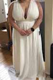 Ordered this for my beach wedding next year and it's a beautiful dress! Nice feel to it and doesn't feel cheap at all. Love the flowy nature of the dress and the slit on the side! It's super long so I will be getting it hemmed but otherwise I really like it! - Taylor S.