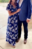 Went to a conservative wedding so my mom pinned the v neck up a little bit but received many compliments on this dress! Love the feel, color and flow!! Can't wait to wear it again. Wore 2" heels and the length was perfect. - Jamie K.