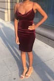 This is probably one of my favorite dresses I've gotten from Lulus. The material stretches and is very comfortable, the dress is a nice length, and there's extra material at the top so I didn't have to worry about wearing a bra. - Tianna